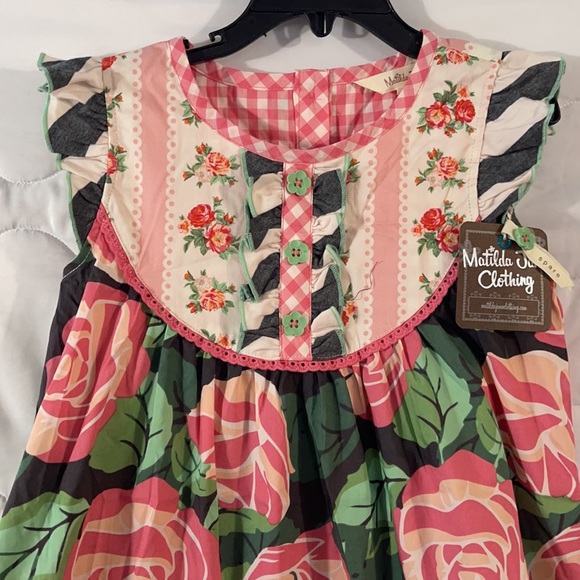 Matilda Jane All Abloom Dress flutter Roses NWT 6 - Picture 4 of 12